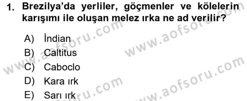 Sömürgecilik Tarihi (Avrupa-Amerika) Dersi 2015 - 2016 Yılı (Final) Dönem Sonu Sınav Soruları 1. Soru