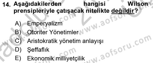 Sömürgecilik Tarihi (Avrupa-Amerika) Dersi 2016 - 2017 Yılı 3 Ders Sınav Soruları 14. Soru