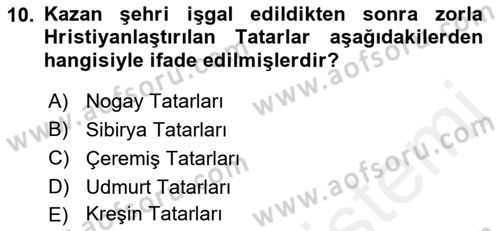 Sömürgecilik Tarihi (Avrupa-Amerika) Dersi 2017 - 2018 Yılı 3 Ders Sınav Soruları 10. Soru