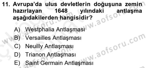 Sömürgecilik Tarihi (Avrupa-Amerika) Dersi 2017 - 2018 Yılı 3 Ders Sınav Soruları 11. Soru