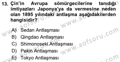 Sömürgecilik Tarihi (Avrupa-Amerika) Dersi 2017 - 2018 Yılı 3 Ders Sınav Soruları 13. Soru