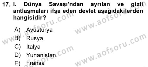Sömürgecilik Tarihi (Avrupa-Amerika) Dersi 2017 - 2018 Yılı 3 Ders Sınav Soruları 17. Soru