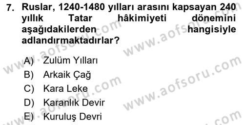 Sömürgecilik Tarihi (Avrupa-Amerika) Dersi 2017 - 2018 Yılı 3 Ders Sınav Soruları 7. Soru