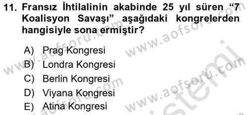 Sömürgecilik Tarihi (Avrupa-Amerika) Dersi 2018 - 2019 Yılı 3 Ders Sınav Soruları 11. Soru
