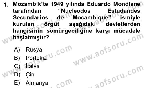 Sömürgecilik Tarihi (Avrupa-Amerika) Dersi 2018 - 2019 Yılı (Final) Dönem Sonu Sınav Soruları 1. Soru