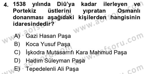 Sömürgecilik Tarihi (Avrupa-Amerika) Dersi Ara Sınavı Deneme Sınav Soruları 4. Soru