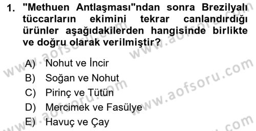 Sömürgecilik Tarihi (Avrupa-Amerika) Dersi Ara Sınavı Deneme Sınav Soruları 1. Soru
