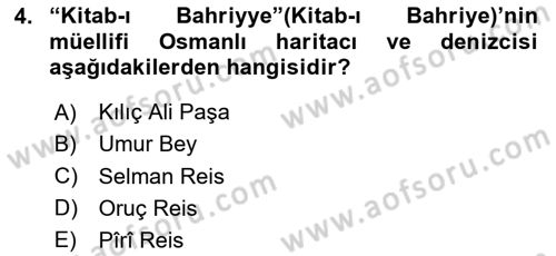 Sömürgecilik Tarihi (Avrupa-Amerika) Dersi Ara Sınavı Deneme Sınav Soruları 4. Soru