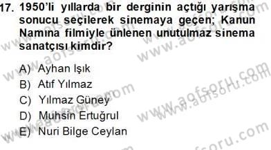 Türk Kültür Tarihi Dersi 2014 - 2015 Yılı (Final) Dönem Sonu Sınavı 17. Soru