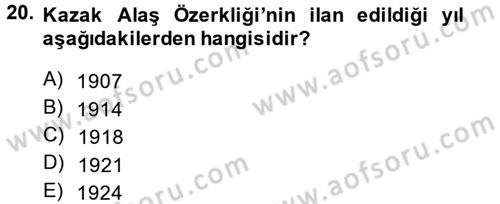 Çağdaş Türk Dünyası Dersi 2014 - 2015 Yılı (Vize) Ara Sınav Soruları 20. Soru