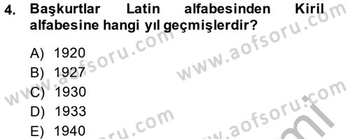 Çağdaş Türk Dünyası Dersi 2014 - 2015 Yılı (Final) Dönem Sonu Sınav Soruları 4. Soru