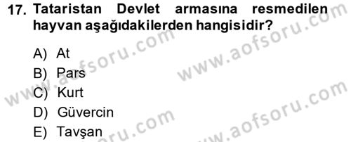 Çağdaş Türk Dünyası Dersi 2014 - 2015 Yılı Tek Ders Sınav Soruları 17. Soru