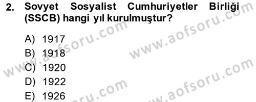 Çağdaş Türk Dünyası Dersi 2014 - 2015 Yılı Tek Ders Sınav Soruları 2. Soru