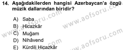 Çağdaş Türk Dünyası Dersi Ara Sınavı Deneme Sınav Soruları 14. Soru