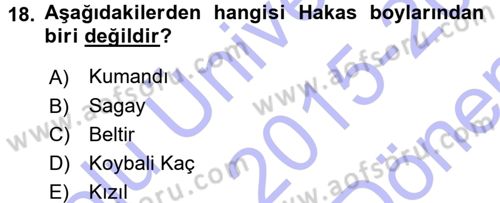 Çağdaş Türk Dünyası Dersi 2015 - 2016 Yılı (Final) Dönem Sonu Sınavı 18. Soru