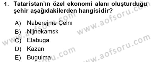 Çağdaş Türk Dünyası Dersi 2016 - 2017 Yılı 3 Ders Sınav Soruları 1. Soru
