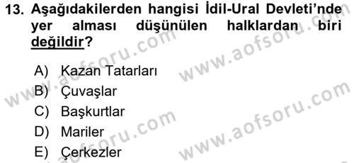 Çağdaş Türk Dünyası Dersi Ara Sınavı Deneme Sınav Soruları 13. Soru