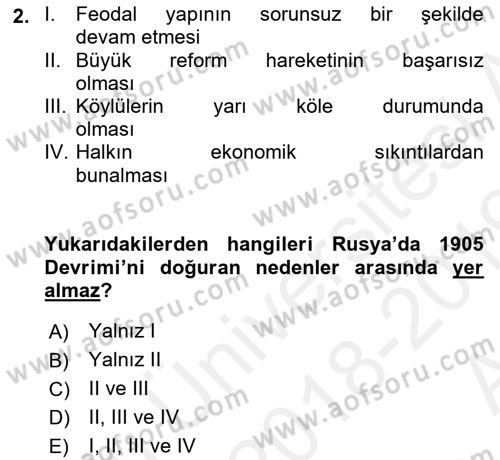 Çağdaş Türk Dünyası Dersi 2018 - 2019 Yılı (Vize) Ara Sınavı 2. Soru