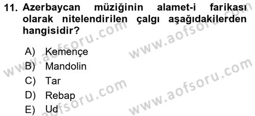 Çağdaş Türk Dünyası Dersi 2018 - 2019 Yılı Yaz Okulu Sınav Soruları 11. Soru