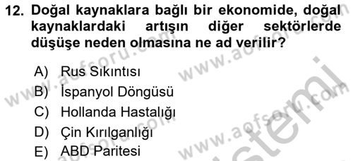 Çağdaş Türk Dünyası Dersi 2018 - 2019 Yılı Yaz Okulu Sınav Soruları 12. Soru
