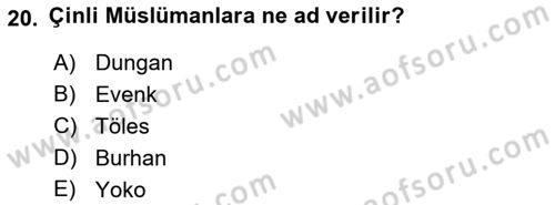 Çağdaş Türk Dünyası Dersi 2018 - 2019 Yılı Yaz Okulu Sınav Soruları 20. Soru