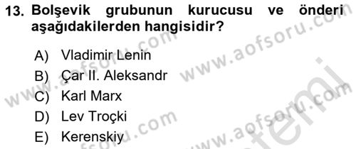 Çağdaş Türk Dünyası Dersi 2021 - 2022 Yılı (Vize) Ara Sınav Soruları 13. Soru
