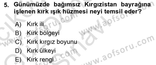 Çağdaş Türk Dünyası Dersi 2022 - 2023 Yılı (Final) Dönem Sonu Sınav Soruları 5. Soru