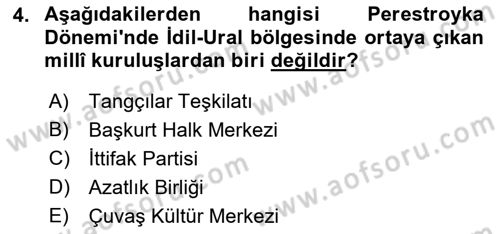 Çağdaş Türk Dünyası Dersi 2022 - 2023 Yılı Yaz Okulu Sınav Soruları 4. Soru