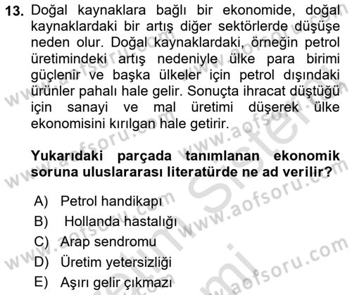 Çağdaş Türk Dünyası Dersi 2023 - 2024 Yılı (Vize) Ara Sınav Soruları 13. Soru