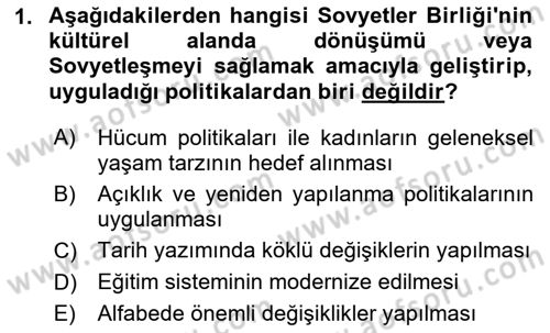 Çağdaş Türk Dünyası Dersi 2023 - 2024 Yılı Yaz Okulu Sınav Soruları 1. Soru