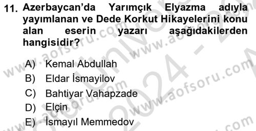 Çağdaş Türk Dünyası Dersi Ara Sınavı Deneme Sınav Soruları 11. Soru