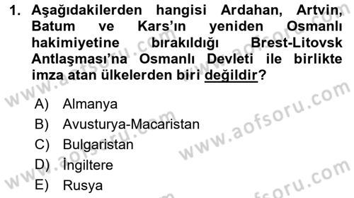 Çağdaş Türk Dünyası Dersi 2024 - 2025 Yılı (Final) Dönem Sonu Sınav Soruları 1. Soru