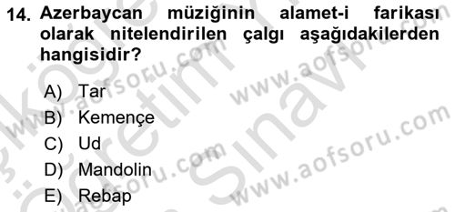 Çağdaş Türk Dünyası Dersi 2025 - 2026 Yılı (Vize) Ara Sınav Soruları 14. Soru