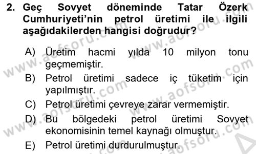 Çağdaş Türk Dünyası Dersi 2025 - 2026 Yılı (Vize) Ara Sınav Soruları 2. Soru
