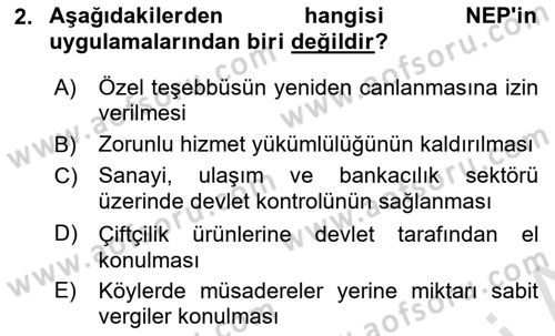 Çağdaş Türk Dünyası Dersi 2025 - 2026 Yılı (Final) Dönem Sonu Sınav Soruları 2. Soru