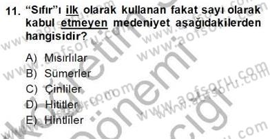 Bilim Tarihi Dersi 2014 - 2015 Yılı (Vize) Ara Sınav Soruları 11. Soru