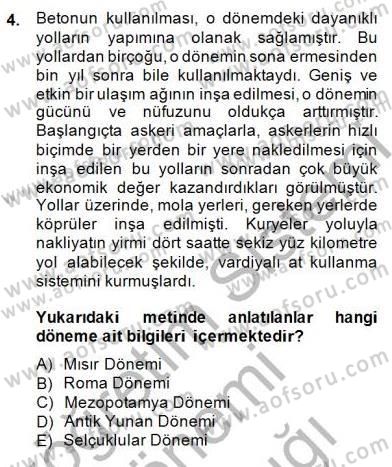 Bilim Tarihi Dersi 2014 - 2015 Yılı (Vize) Ara Sınav Soruları 4. Soru