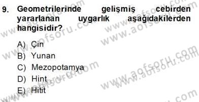 Bilim Tarihi Dersi 2014 - 2015 Yılı (Vize) Ara Sınav Soruları 9. Soru