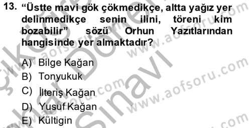 Bilim Tarihi Dersi 2014 - 2015 Yılı (Final) Dönem Sonu Sınav Soruları 13. Soru