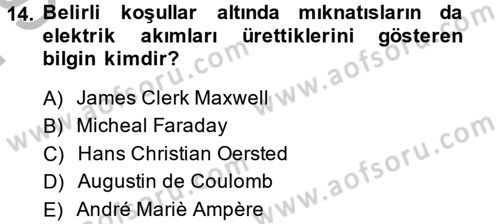 Bilim Tarihi Dersi 2014 - 2015 Yılı (Final) Dönem Sonu Sınav Soruları 14. Soru