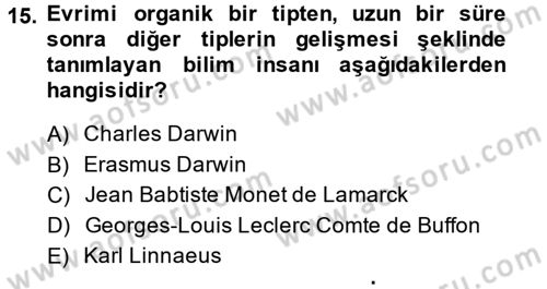 Bilim Tarihi Dersi 2014 - 2015 Yılı (Final) Dönem Sonu Sınav Soruları 15. Soru
