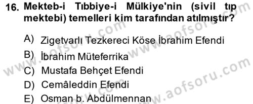 Bilim Tarihi Dersi 2014 - 2015 Yılı (Final) Dönem Sonu Sınav Soruları 16. Soru