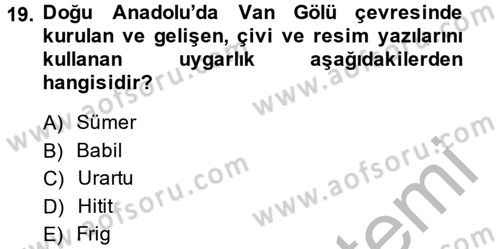 Bilim Tarihi Dersi 2014 - 2015 Yılı (Final) Dönem Sonu Sınav Soruları 19. Soru
