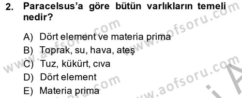 Bilim Tarihi Dersi 2014 - 2015 Yılı (Final) Dönem Sonu Sınav Soruları 2. Soru