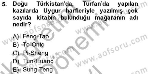 Bilim Tarihi Dersi 2014 - 2015 Yılı (Final) Dönem Sonu Sınav Soruları 5. Soru