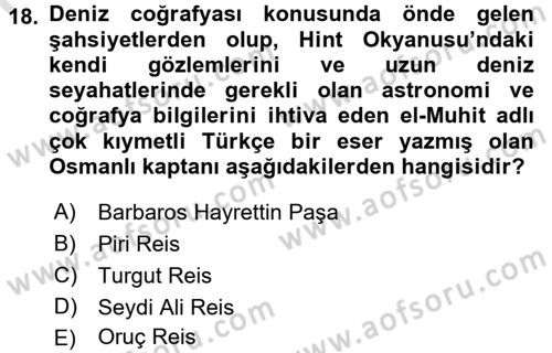 Bilim Tarihi Dersi 2015 - 2016 Yılı (Final) Dönem Sonu Sınav Soruları 18. Soru