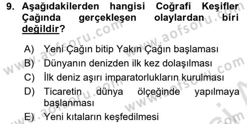 Bilim Tarihi Dersi 2015 - 2016 Yılı (Final) Dönem Sonu Sınav Soruları 9. Soru