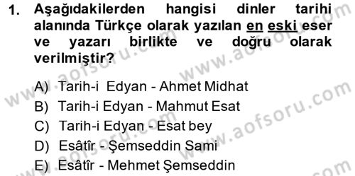 Yaşayan Dünya Dinleri Dersi 2014 - 2015 Yılı (Final) Dönem Sonu Sınav Soruları 1. Soru