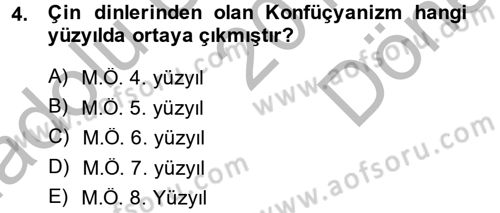 Yaşayan Dünya Dinleri Dersi 2014 - 2015 Yılı (Final) Dönem Sonu Sınav Soruları 4. Soru