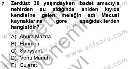 Yaşayan Dünya Dinleri Dersi 2014 - 2015 Yılı (Final) Dönem Sonu Sınav Soruları 7. Soru